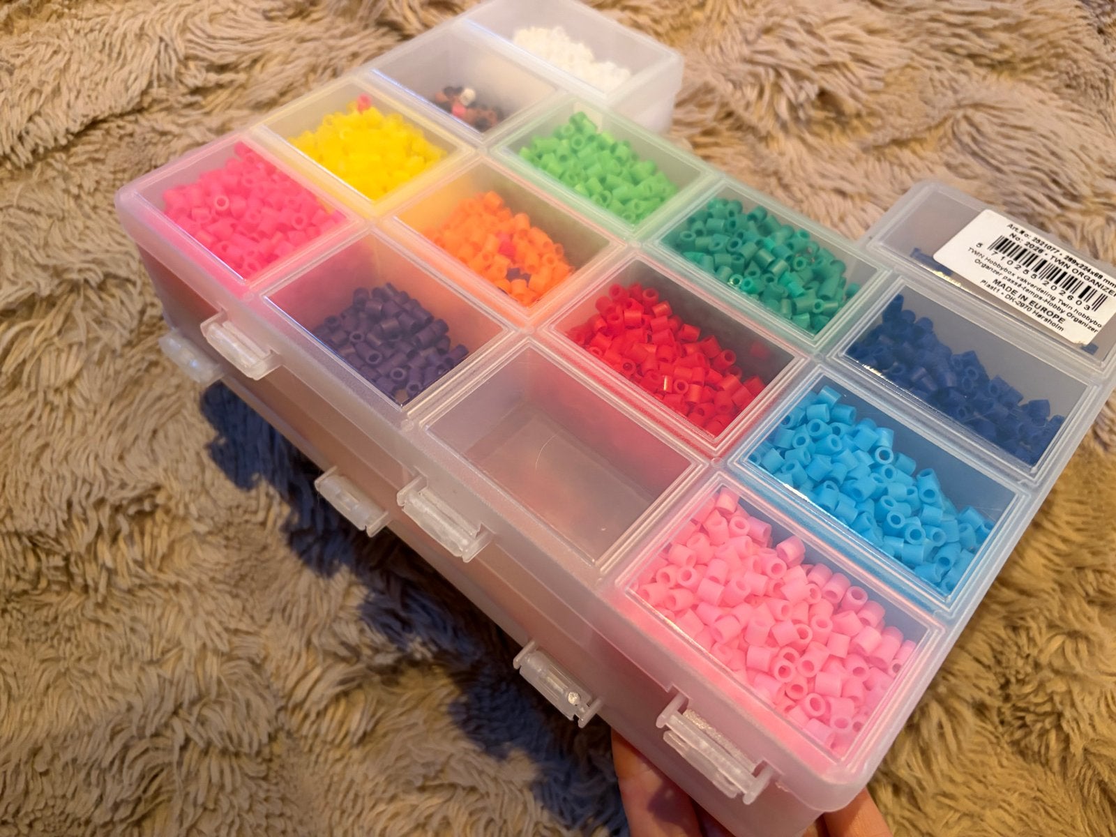 Hama strijkkralen set met opbergdoos - diverse kleuren, Gebruikt, Overige thema's, Meerkleurig, Ophalen of Verzenden