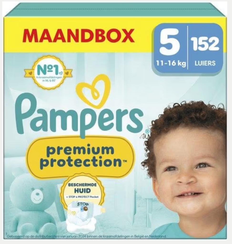 152 Pampers Premium Protection Maat 5, 152 Luiers, 11kg-16kg, Ophalen of Verzenden, Nieuw, Overige typen, Overige merken