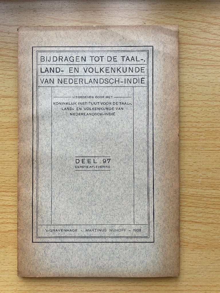 Bijdragen tot de Taal-, Land- en Volkenkunde van N.-Indië 97, Ophalen of Verzenden, Gelezen, Diverse auteurs
