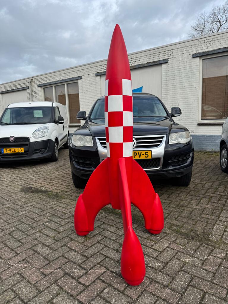 Grote Raket Decoratie - Kuifje Stijl beeld XL, Ophalen, Beeldje of Figuurtje, ., Zo goed als nieuw