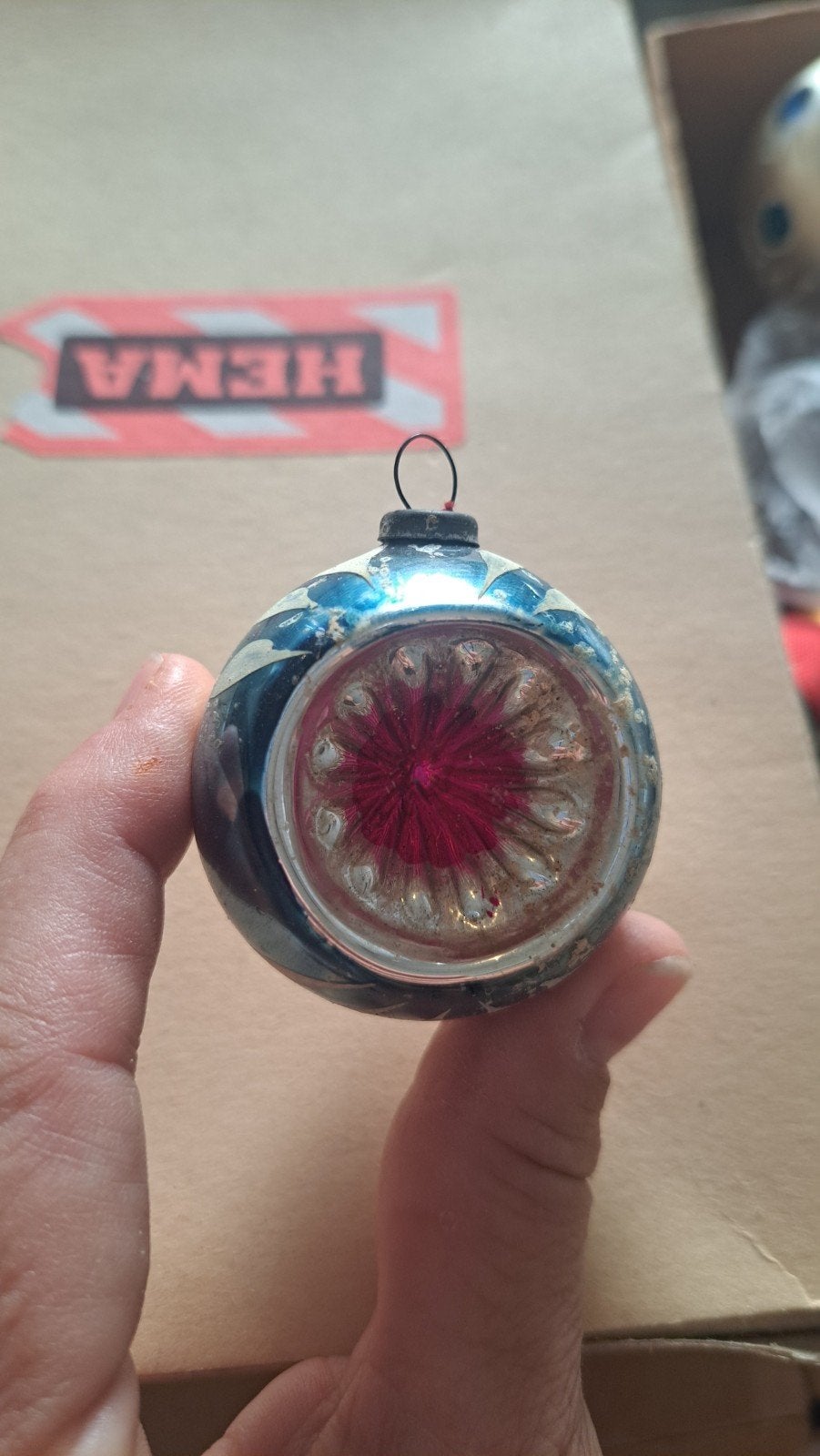 kerstbal deukbal in prachtig blauw, Ophalen of Verzenden