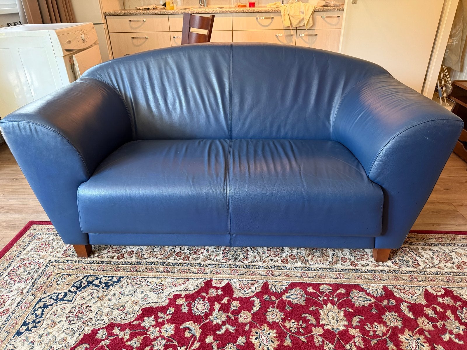 Comfortabele blauwe bank - 160x80 cm, Ophalen, Gebruikt, 150 tot 200 cm, Tweepersoons