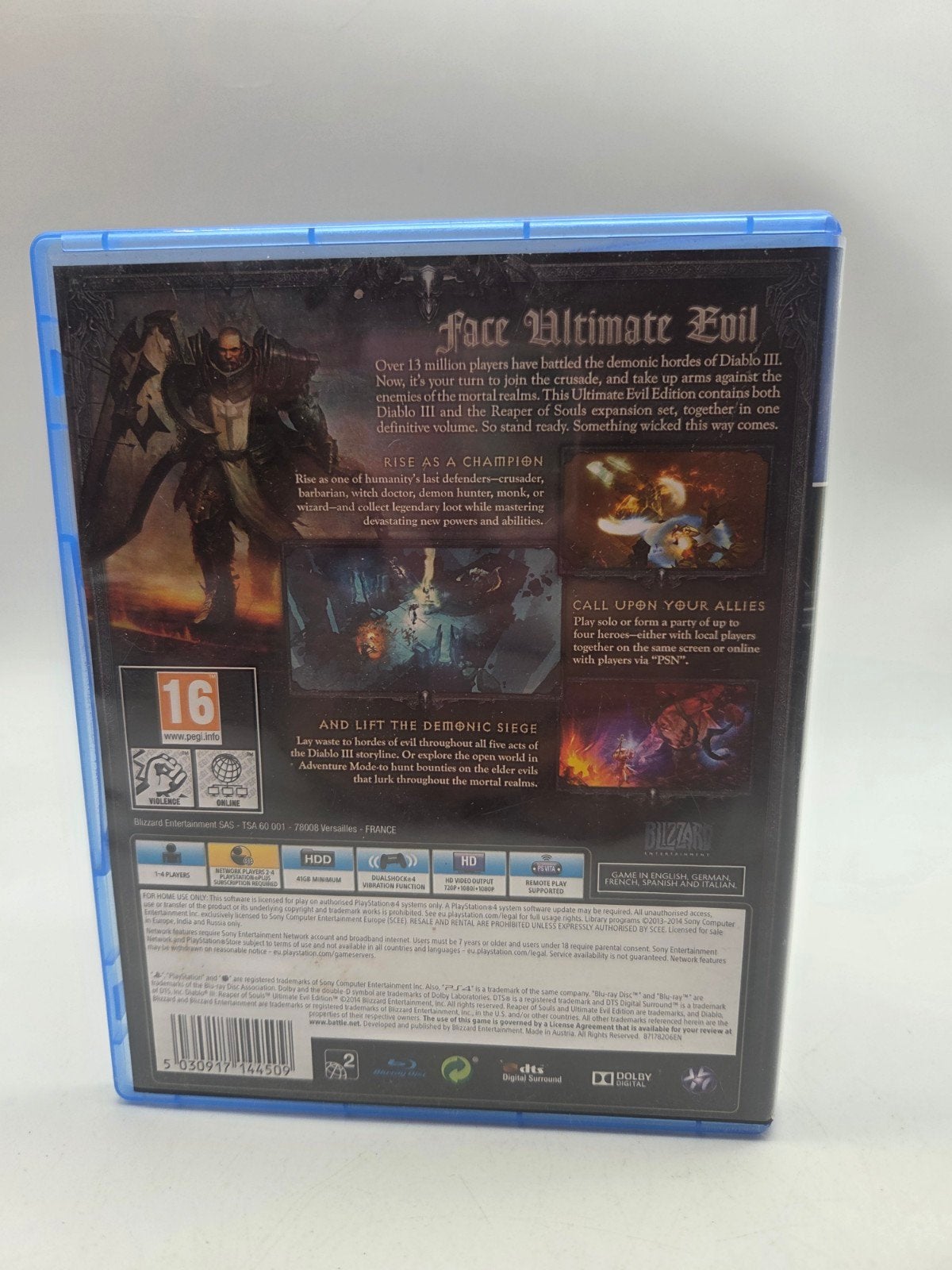 Diablo III: Reaper of Souls Ultimate Evil Edition PS4, 75008 Paris, France, Ophalen of Verzenden, Zo goed als nieuw, Eén computer