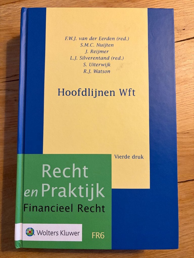 Hoofdlijnen Wft (Serie Recht en Praktijk), Gelezen, Ophalen of Verzenden, WO, Gamma