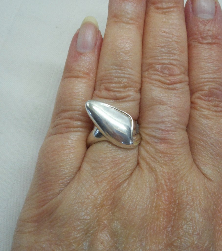 Zilveren modernist ring maat 17.75 nr.1327, Verzenden, Zo goed als nieuw, 17 tot 18, Dame