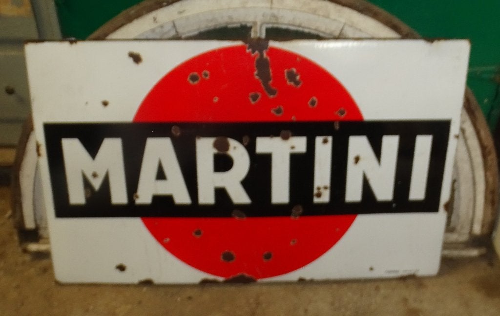 oud emaillen martini reclamebord bord, Ophalen