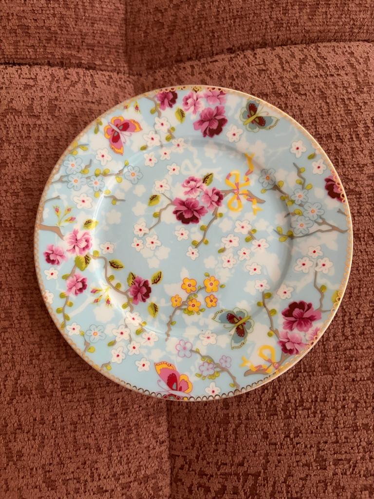 Pip Studio ‘Chinese Rose’ gebaksbordje blauw, Ophalen of Verzenden, Zo goed als nieuw, Bord(en), Overige stijlen