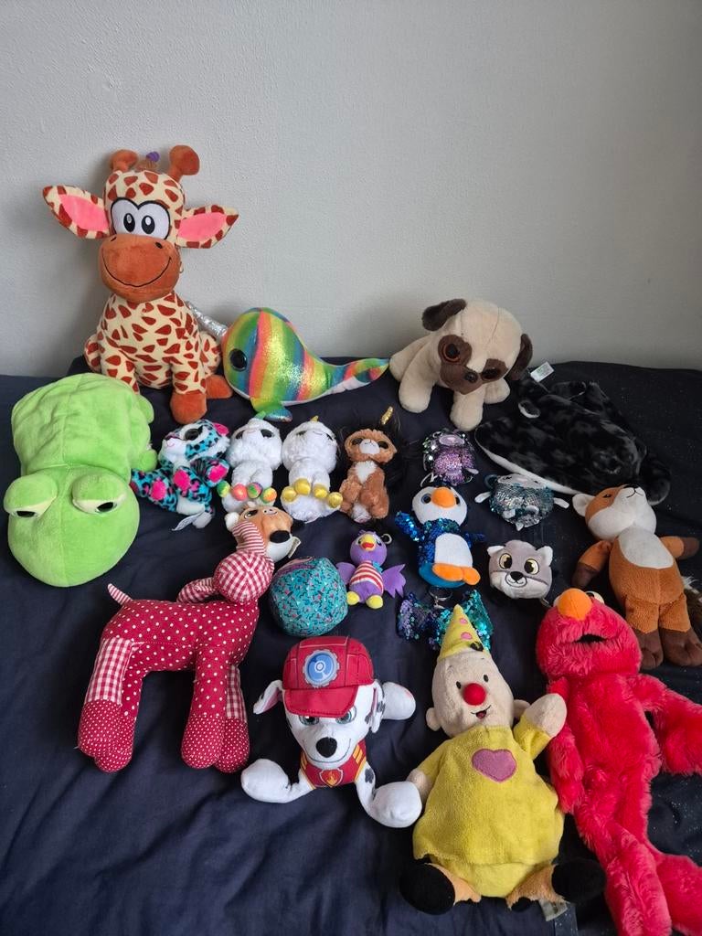 Grote collectie knuffels, Bumba, Paw Patrol, Elmo, Ophalen of Verzenden, Gebruikt, Hond