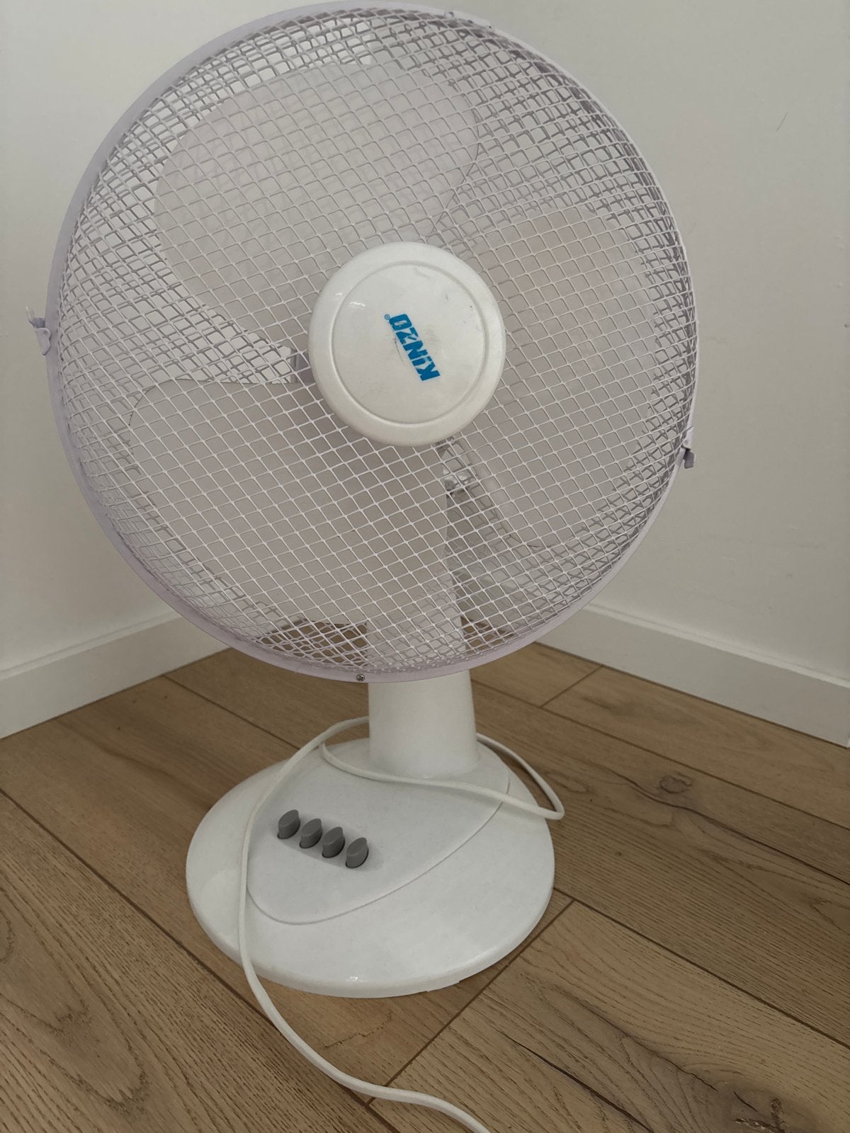 Kinzo Tafelventilator - Wit, 3 snelheden, Witgoed en Apparatuur, Verzenden, Gebruikt, Tafelventilator