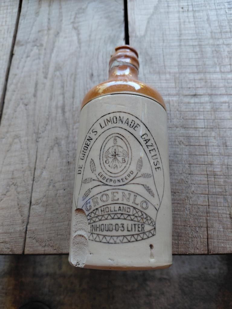 Antieke Groenlo Limonade Gazeuse fles - 0.3 Liter, Verzamelen, Ophalen of Verzenden