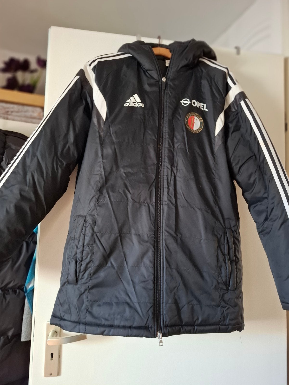 feyenoord windjack, Ophalen, Maat 48/50 (M), Zwart, Zo goed als nieuw
