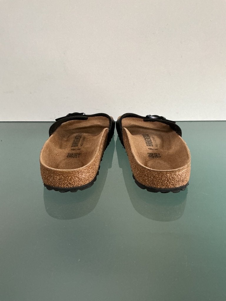 Birkenstock 38 zwart | Madrid slipper | Gratis verzenden, Slippers, Verzenden, Zwart, Zo goed als nieuw
