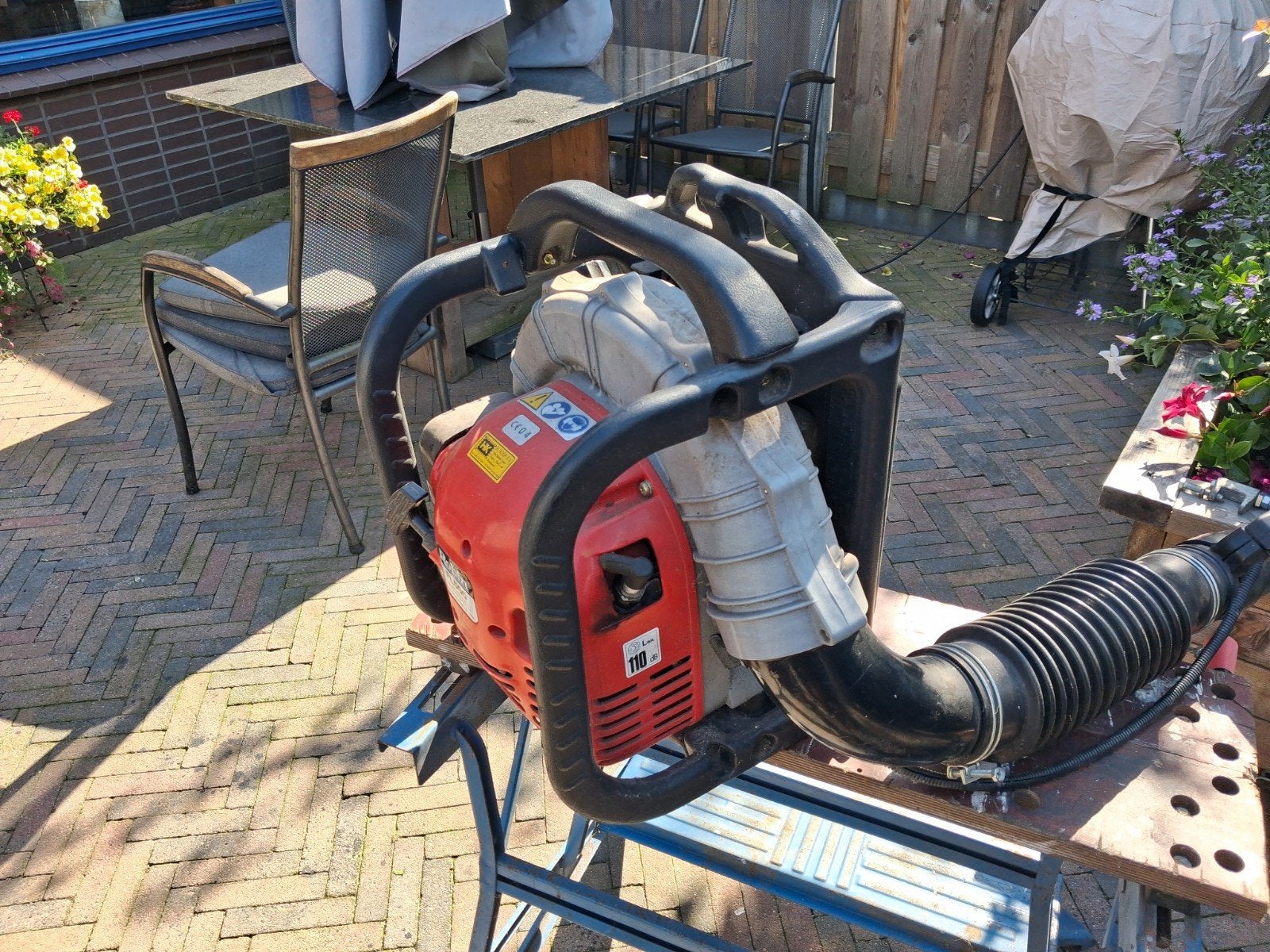 Rugleuning bladblazer robin, Benzine, Gebruikt, Ruggedragen, Ophalen of Verzenden