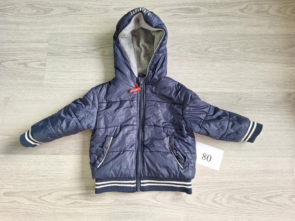 Leuke donkerblauwe gewatteerde jas voor baby's maat 80, Ophalen, Gebruikt, Zeeman, Jongetje
