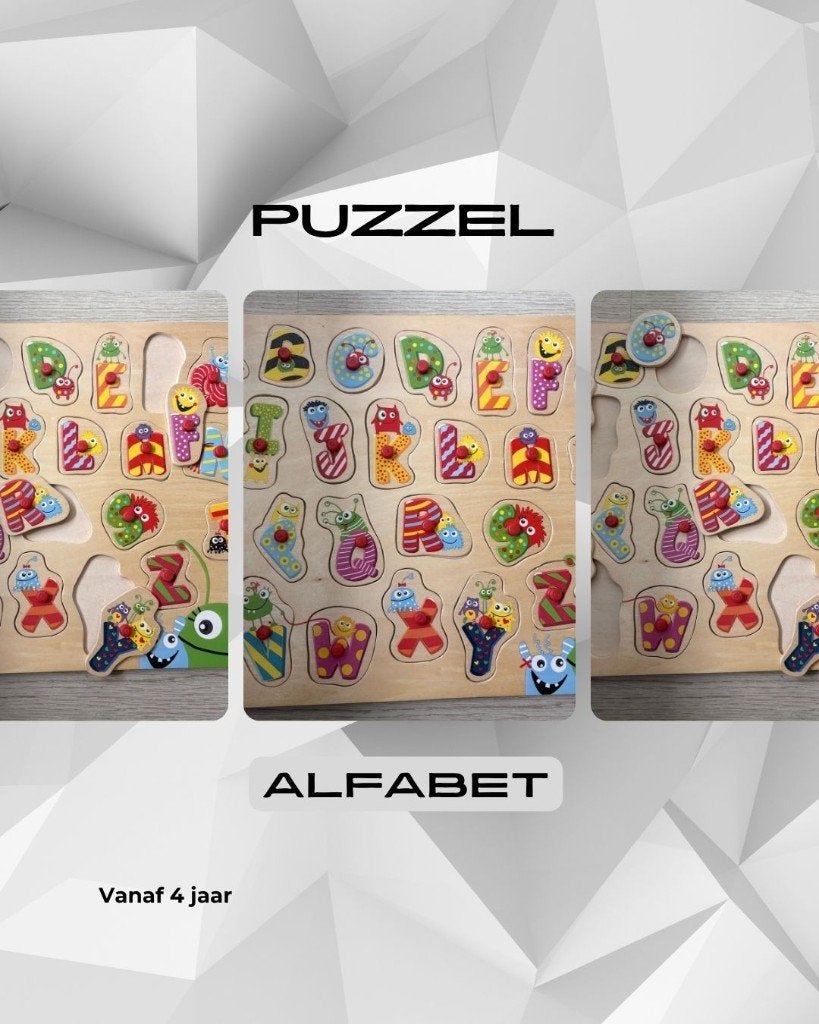 Houten Alfabet Puzzel voor Kinderen, Gebruikt, Van hout, 4 tot 6 jaar, Verzenden