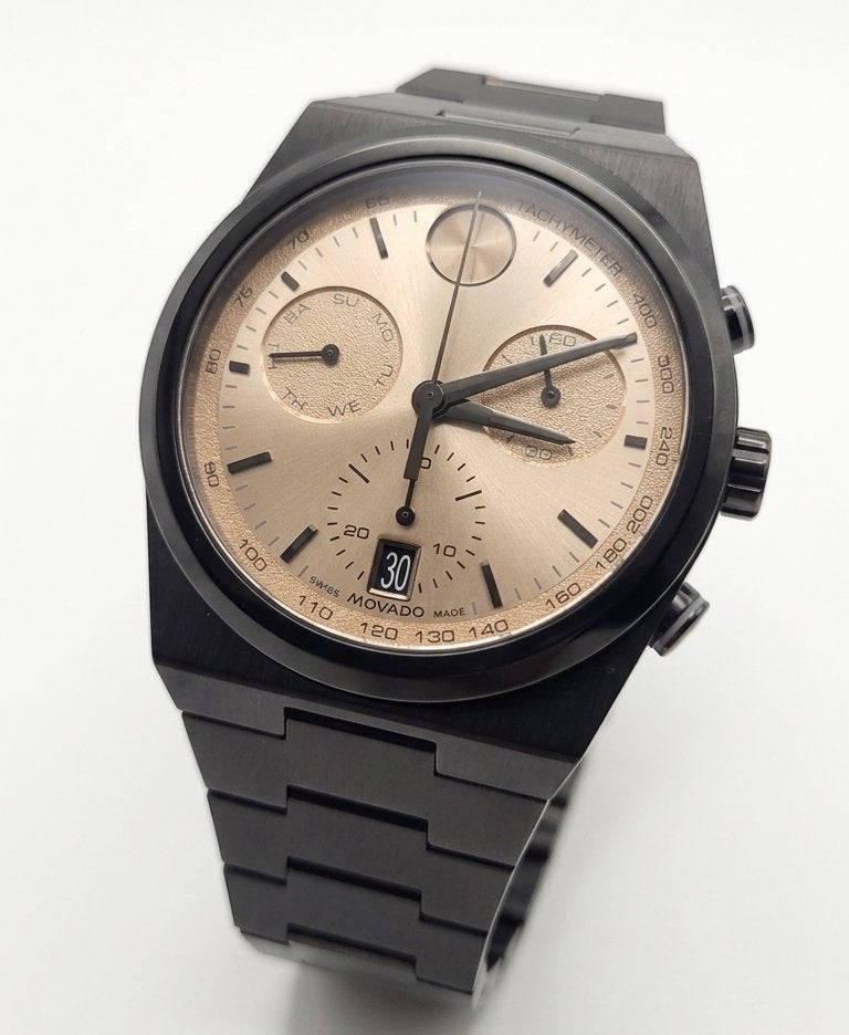 Movado BOLD Quest Chronograph 42mm (3601245) - ZGAN met Doos, Sieraden, Tassen en Uiterlijk, Overige merken, Staal, Staal, Verzenden