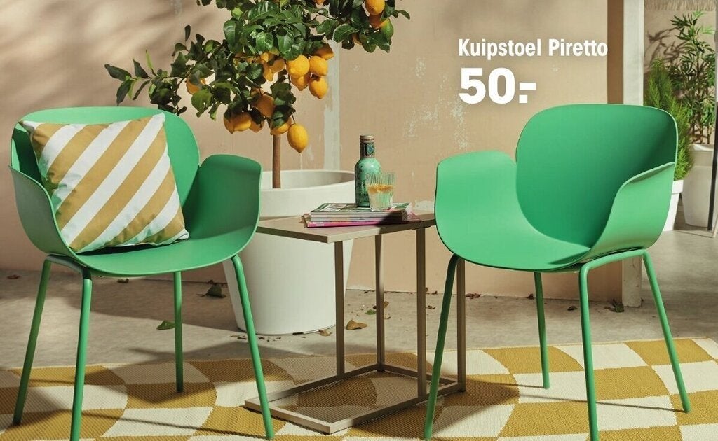 4x Piretto kuipstoelen groen - modern en comfortabel, Huis en Inrichting, Stoelen, Ophalen, Overige kleuren, Zo goed als nieuw