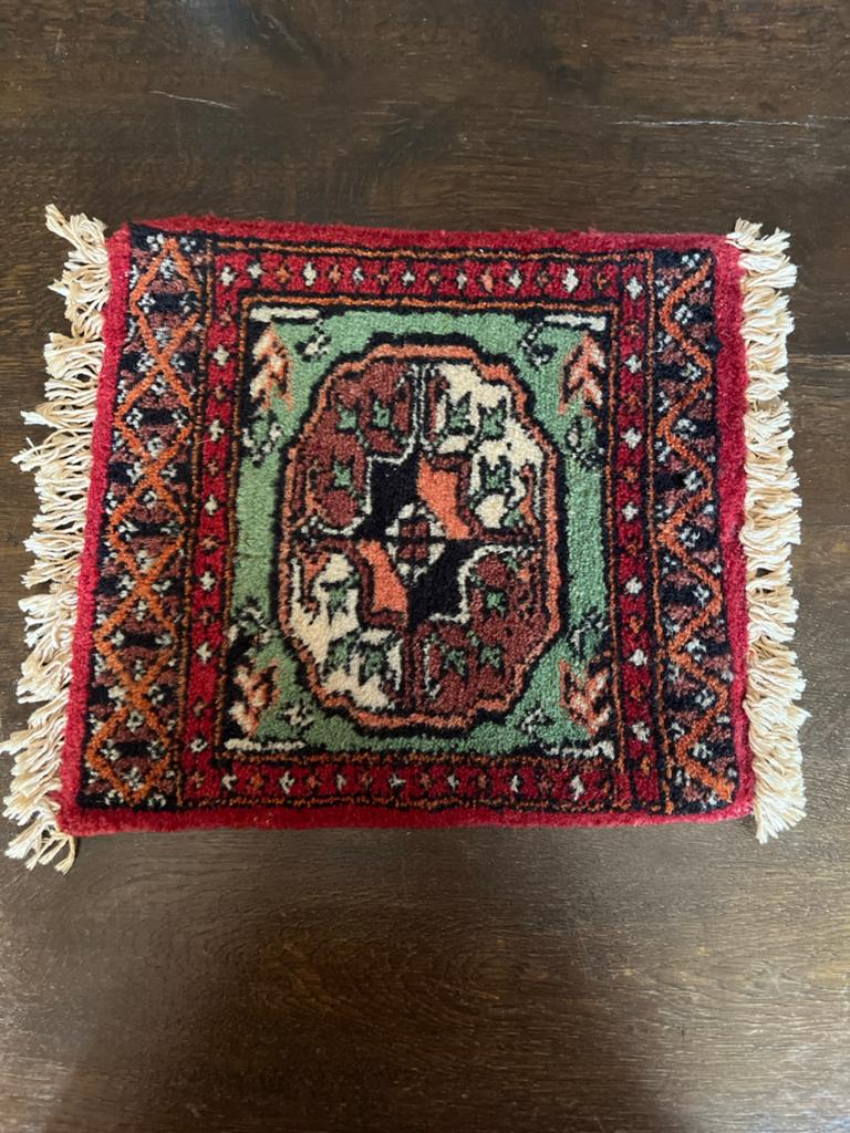 Mini Perzisch Bouchara tapijtje - 30x37cm, Minder dan 50 cm, Gebruikt, Ophalen of Verzenden, Rechthoekig