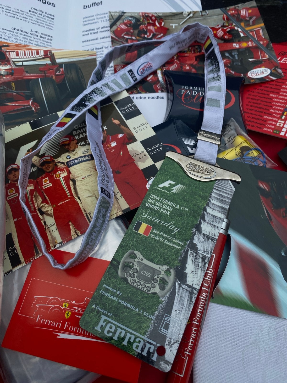 Peddock pass Belgian GP 2008 Ferrari Guest, Ophalen, Formule 1