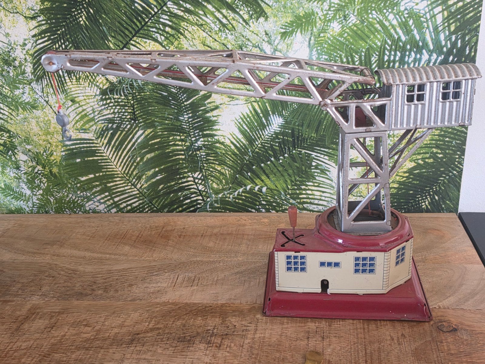 Zeldzame Vintage Blikken Hijskraan - US-ZONE 1940's, Antiek en Kunst, Ophalen of Verzenden