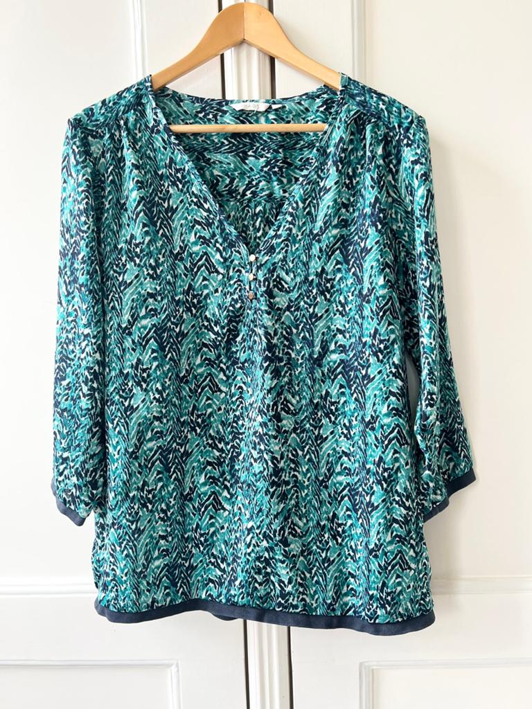 Image Blouse Turquoise/Donkerblauw, Maat XL, Kleding | Dames, Blouses en Tunieken, P, P, Ophalen of Verzenden, Zo goed als nieuw