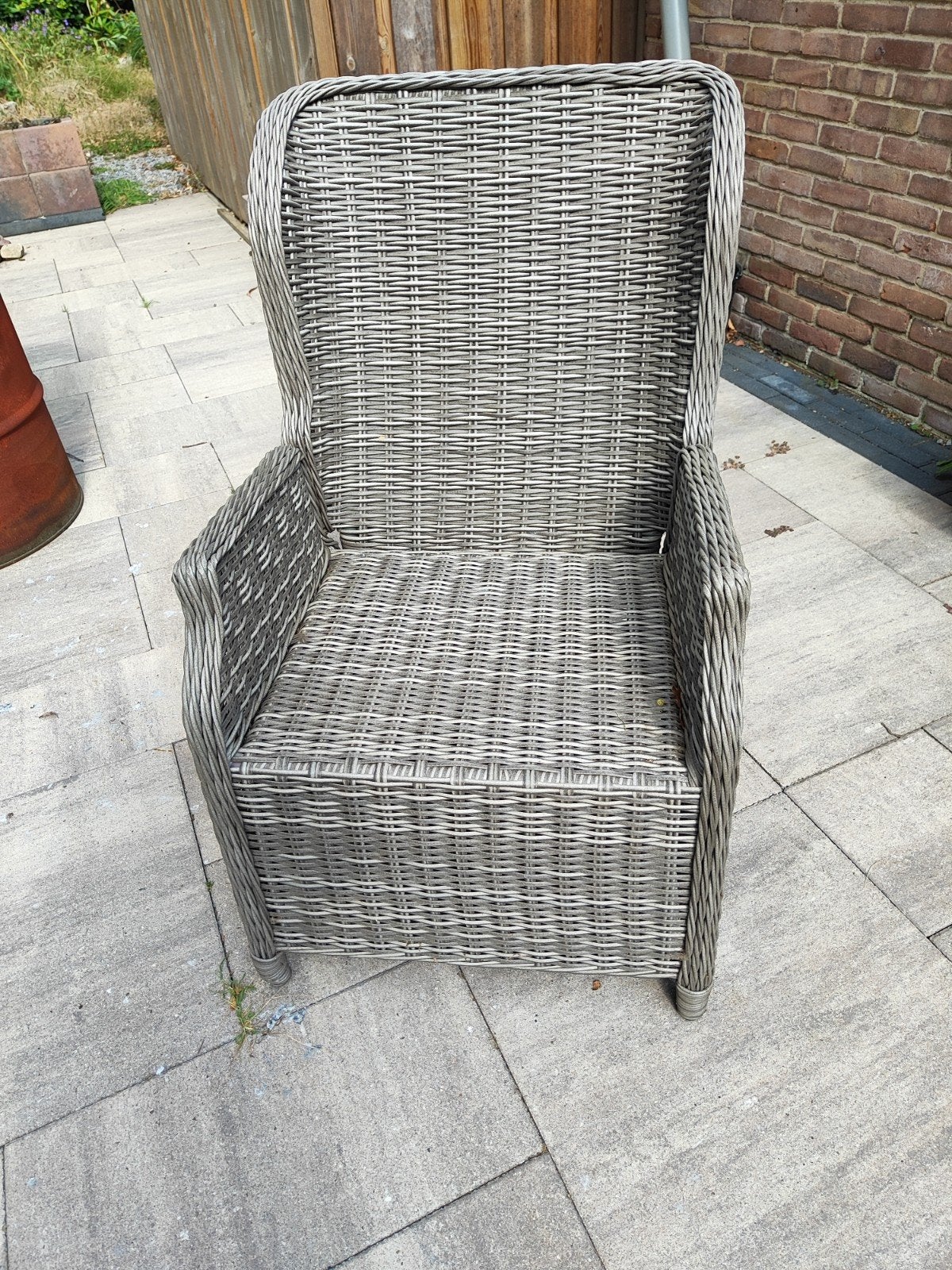 Tuintafel met 6 verstelbare stoelen, Ophalen, Gebruikt, Kunststof