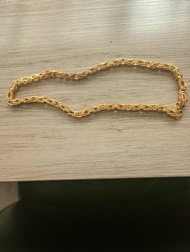 Ketting goudkleurige Konings ketting, Sieraden, Tassen en Uiterlijk, Kettingen, Ophalen of Verzenden, Nieuw, Goud, Overige materialen