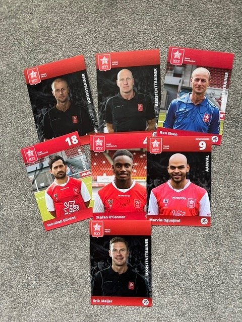 7x oude voetbal spelers kaarten MVV Maastricht handtekening, Verzenden, Zo goed als nieuw, Overige binnenlandse clubs, Spelerskaart