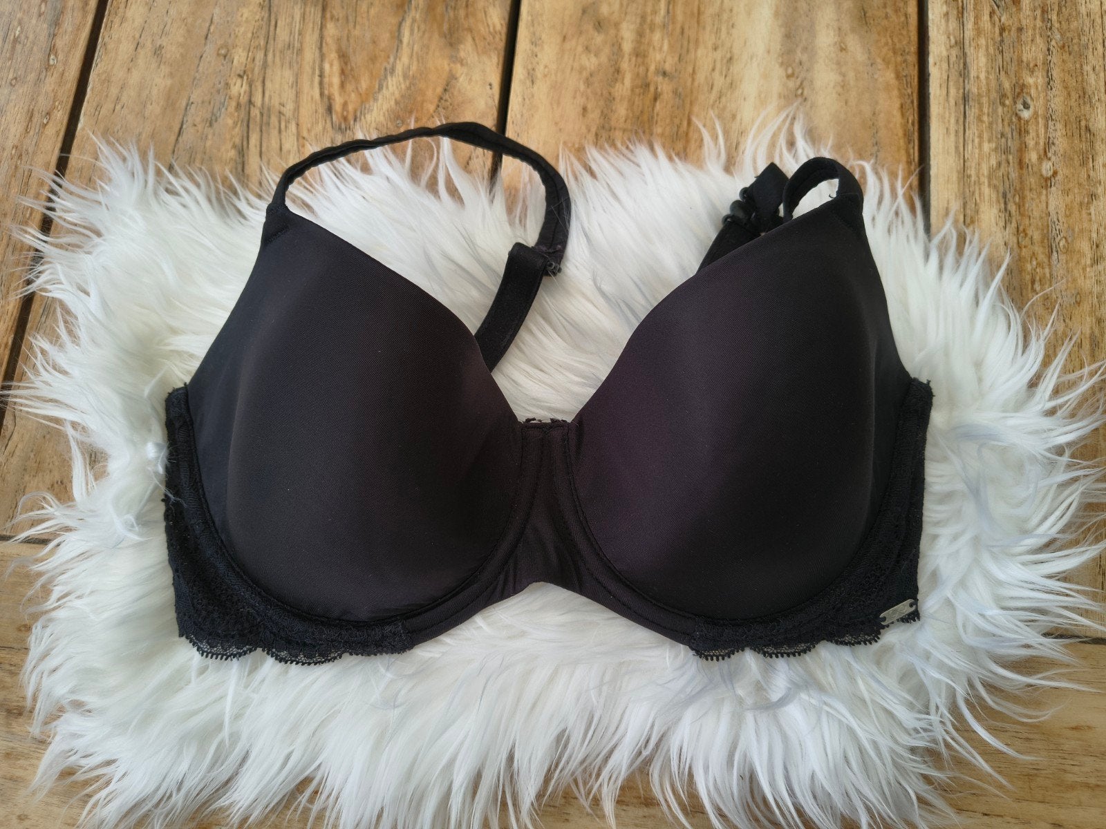Hunkemöller BH Zwart Kant Maat 70F, Hunkemöller, Ophalen of Verzenden, Zwart, BH