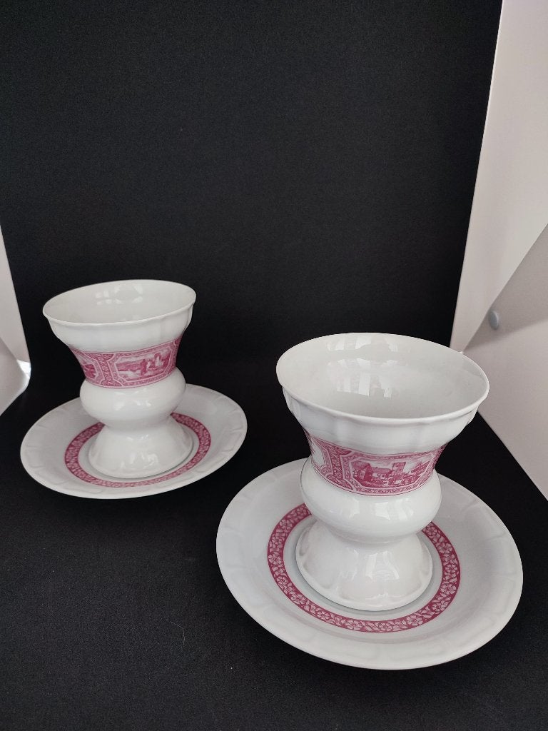 2x Rüdesheimer chocolademelk/koffiebeker Heinrich Germany, Verzamelen, Ophalen of Verzenden, Zo goed als nieuw, Porselein, Kop en/of schotel