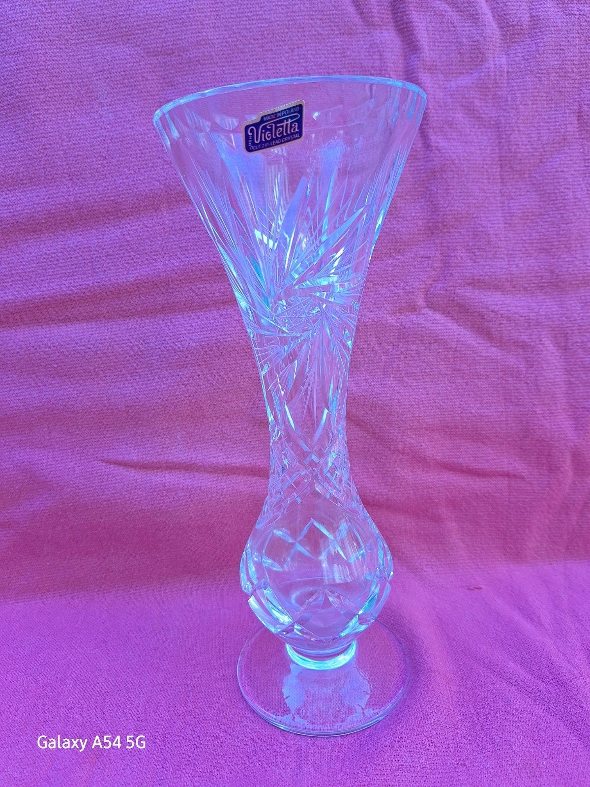 Prachtige Kristallen Vaas - Violetta - 28 cm - Perfecte Staa, Ophalen of Verzenden