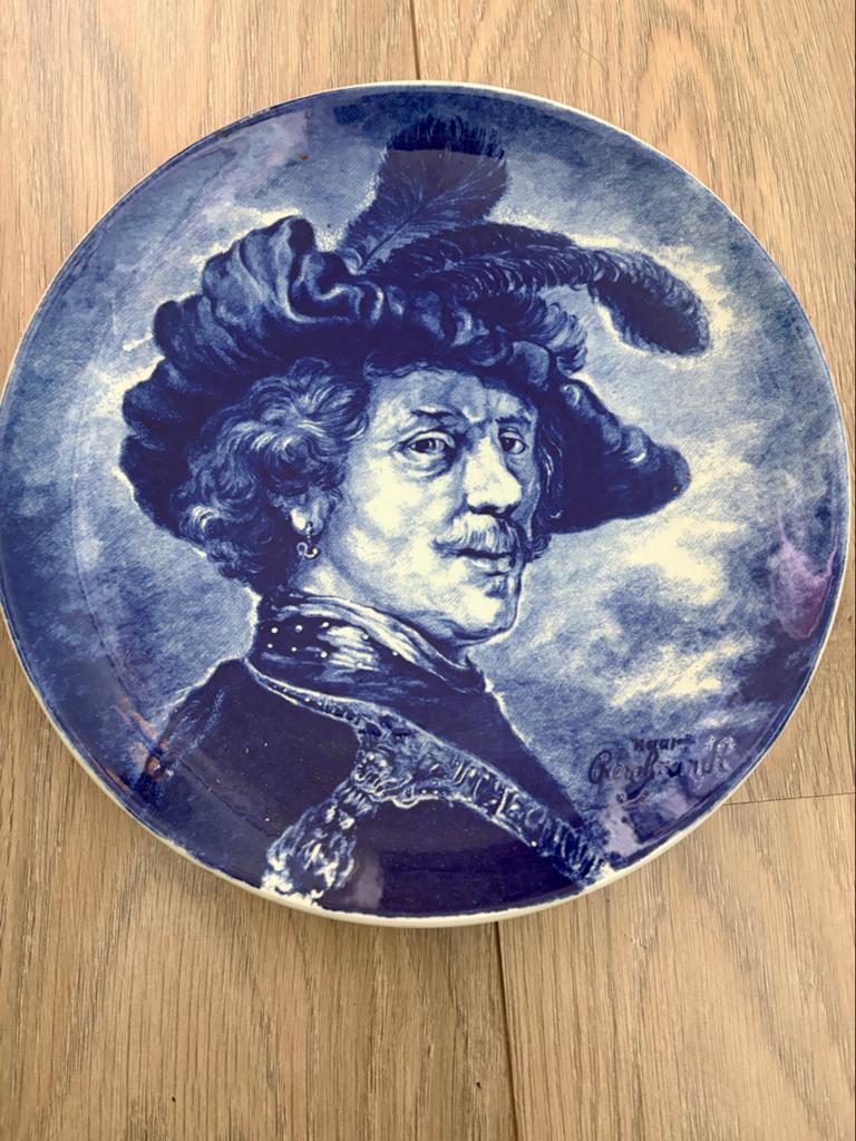 Boch La Louvière Delfts blauw bord Rembrandt, Ophalen of Verzenden