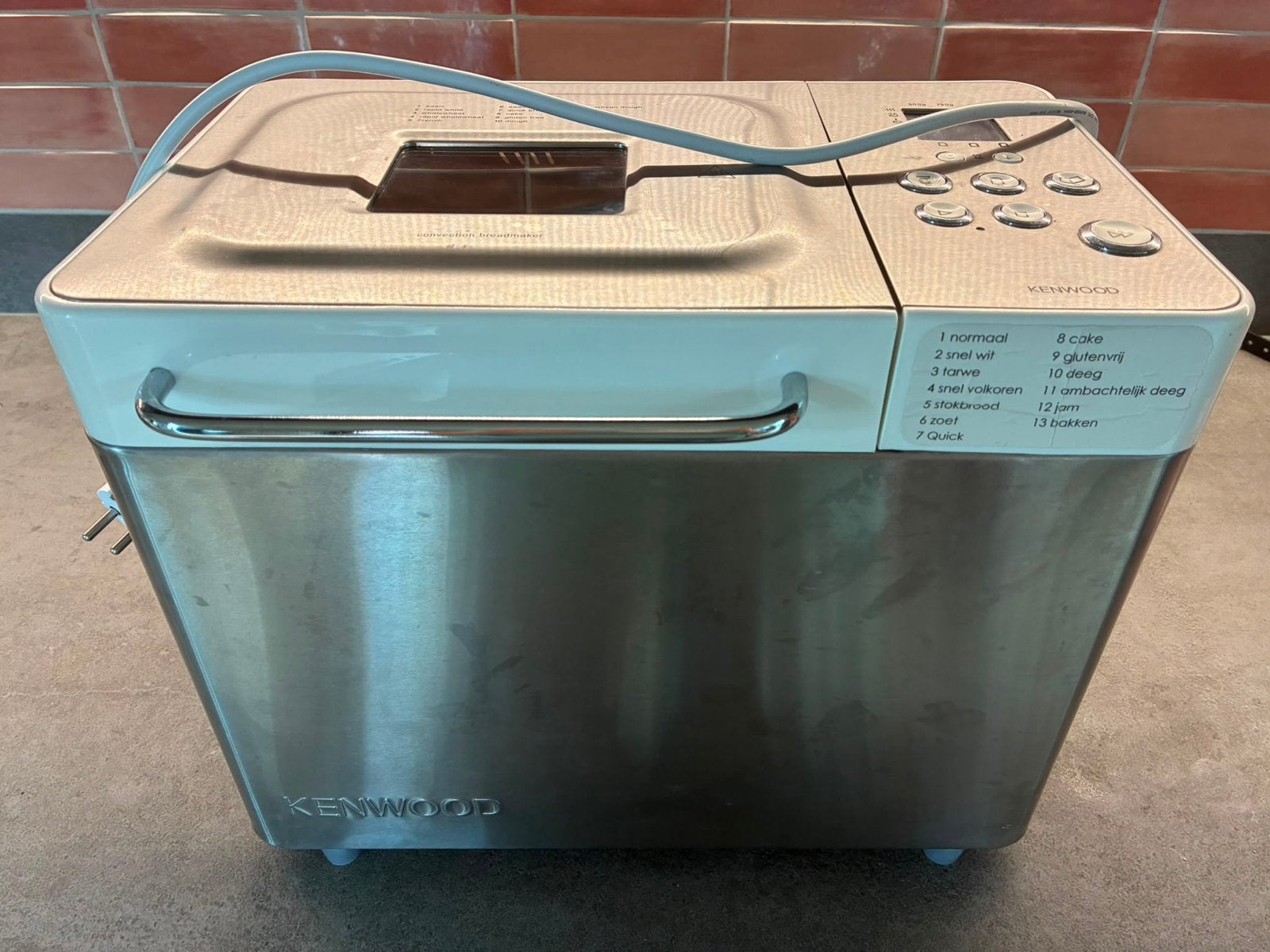 Kenwood BM350 Broodbakmachine - Zilver, Witgoed en Apparatuur, Broodbakmachines, Gebruikt, Kijkvenster, 800 tot 1200 gram deeg