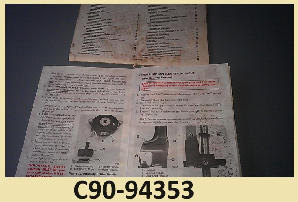 C90-94353 Handleiding maintenance manual voor 3,6 pk Mercury, Ophalen of Verzenden, Nieuw, Motor en Techniek