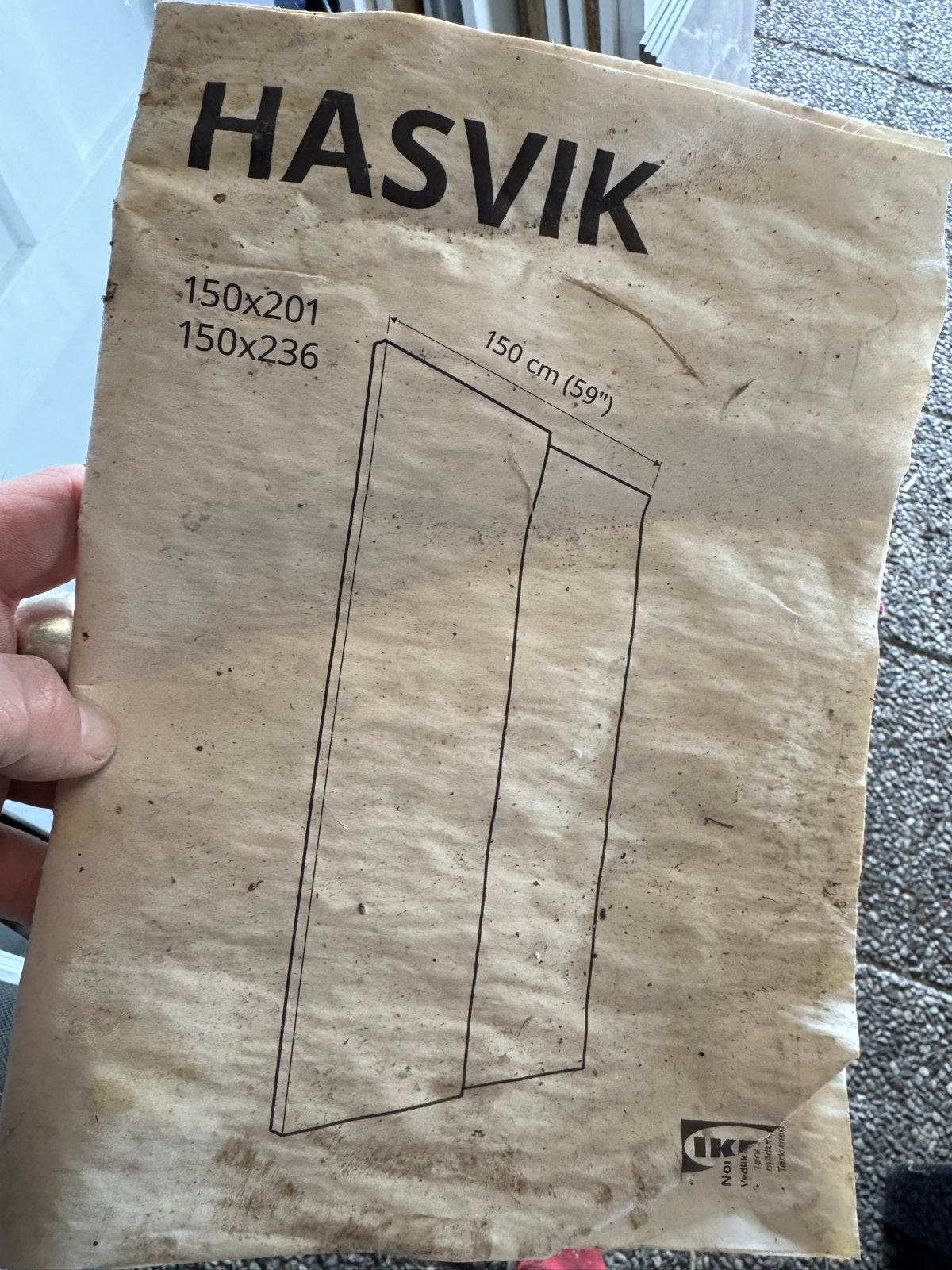 IKEA HASVIK Schuifdeuren (2 stuks) - 150x201/236 cm, Ophalen, Gebruikt, 100 tot 150 cm, 200 cm of meer