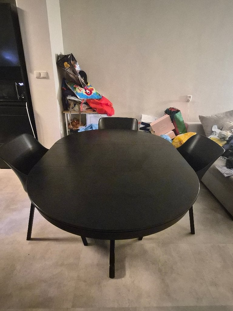 Eettafel + 4 stoelen, Ophalen, Rond, 50 tot 100 cm, Vijf personen of meer