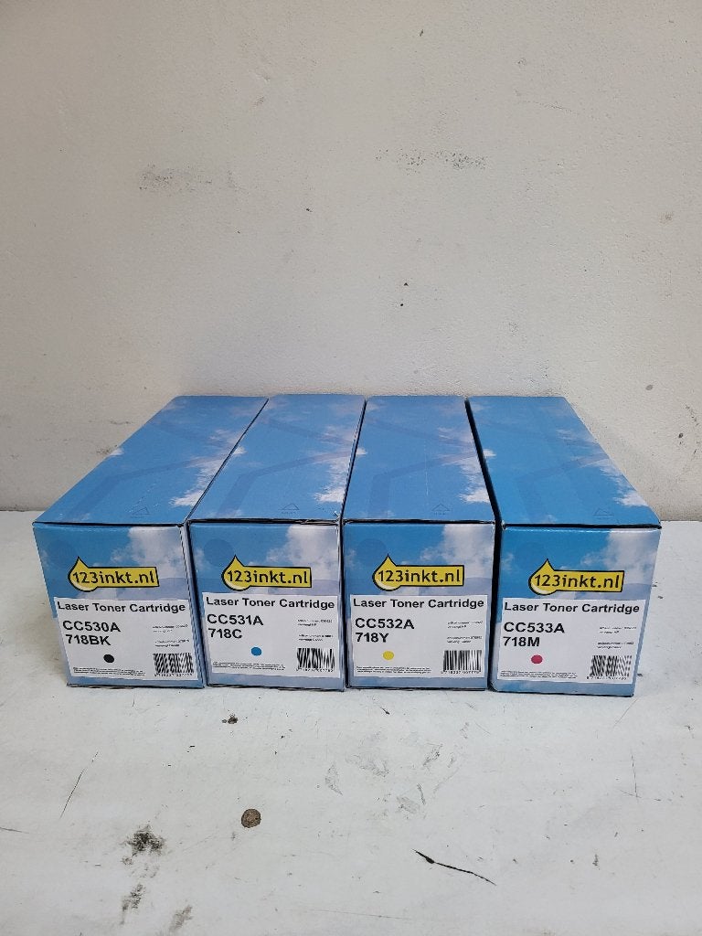 Toners Canon 718BK, 718C, 718M, 718Y (Volledig set) 123 Inkt, Ophalen of Verzenden, Nieuw, Toner, 123Inkt