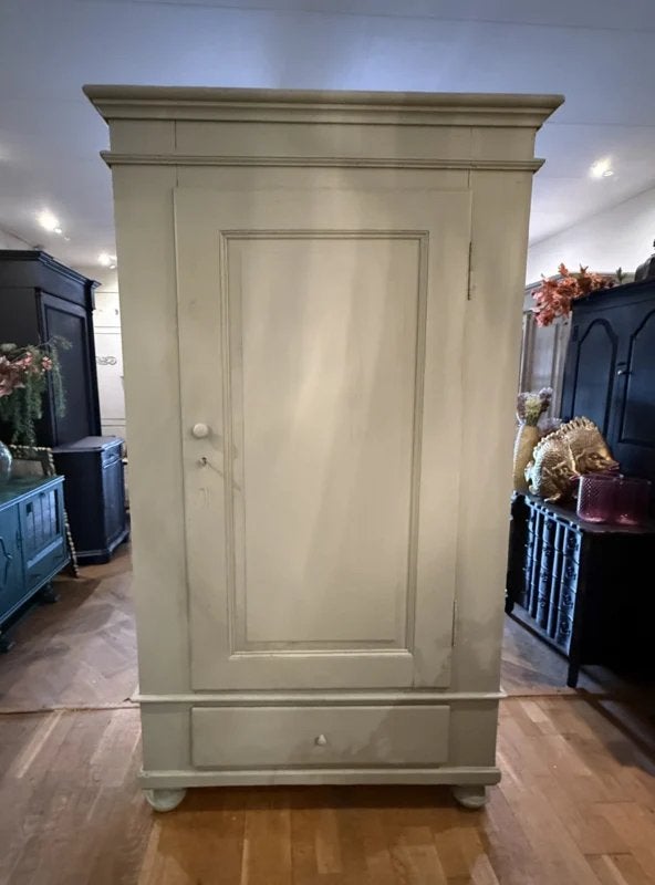 Antieke doorleefde ééndeurskast, vintage grote kast VdlM, Huis en Inrichting, Kasten | Ladekasten, Ophalen, 100 tot 150 cm, Zo goed als nieuw
