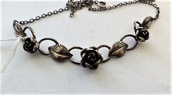 Prachtige zilveren ketting met rozen - Theodor Klotz Teka, Ophalen, Zo goed als nieuw, Zilver, Zilver