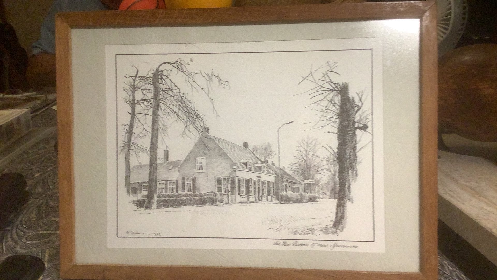 Gravure  N.H. kerk te ‘s Gravenmoer. Situatie 17e eeuw, Antiek en Kunst, Ophalen of Verzenden