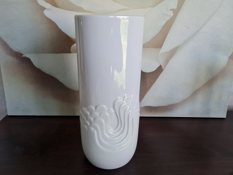 Thomas Vase Op Art Flower Festival wit Rosemonde Nairac ‘70, Huis en Inrichting, 24 cm, Wit, Ophalen of Verzenden, Zo goed als nieuw