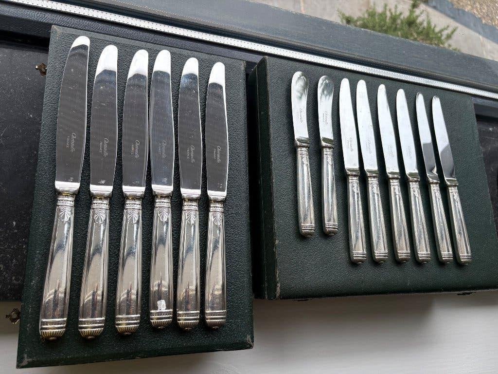Christofle Malmaison verzilverd bestek, set 14 stuks nieuw., Antiek en Kunst, Ophalen of Verzenden