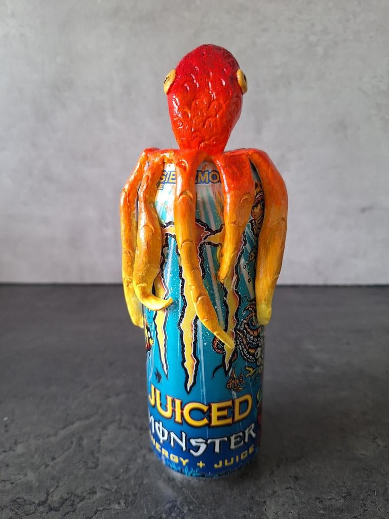 Monster Energy blik met octopus figuur, Ophalen of Verzenden