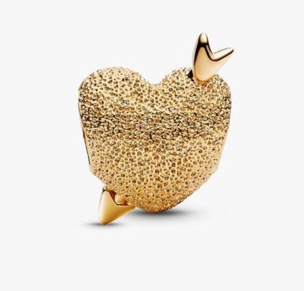 As new! Pandora 14k plated Cupid Heart ALE MET  Bedel, Ophalen, Pandora, Zo goed als nieuw, 1 bedel