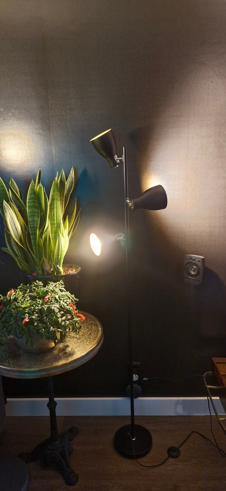 Staande lamp met 3 spots, incl. lichtbron, nette staat, Ophalen of Verzenden, Zo goed als nieuw, Metaal, 150 tot 200 cm