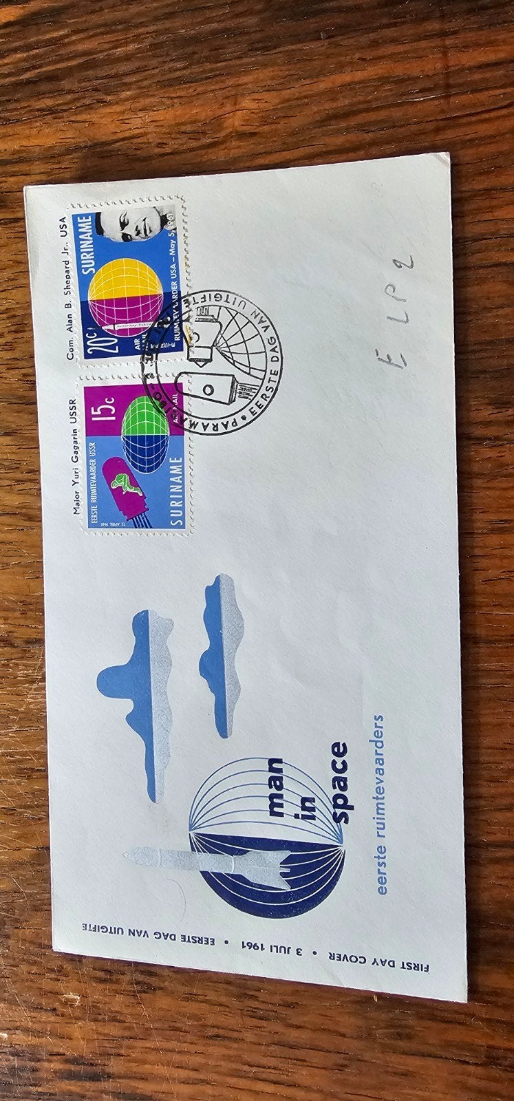 FDC Suriname Eerste Dag Cover Ruimtevaart 1961 Luchtpost, Verzenden