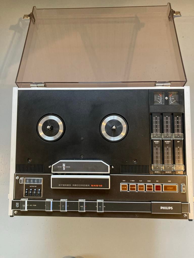 Philips N4510 Stereo Bandrecorder met Stofkap, Audio, Tv en Foto, Bandrecorders, Bandrecorder, Met stofkap, Ophalen