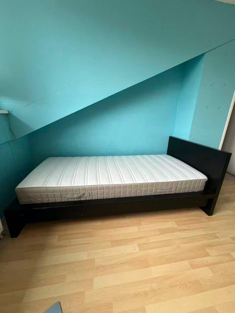 bed, Ophalen, 90 cm, Eenpersoons, Zwart