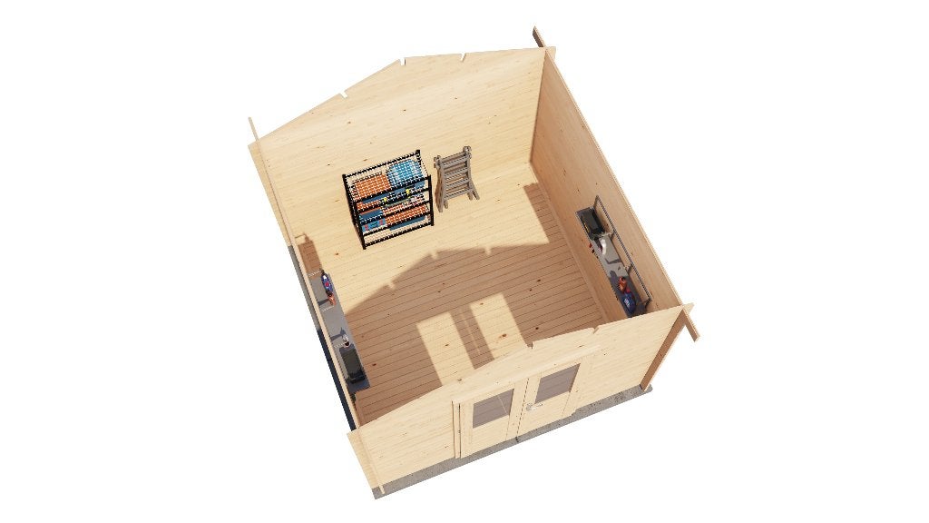 Lugarde Select Tuinhuis Twello 300x300cm - Onbehandeld, 200 tot 400 cm, Blokhut, Nieuw, Zonder ramen