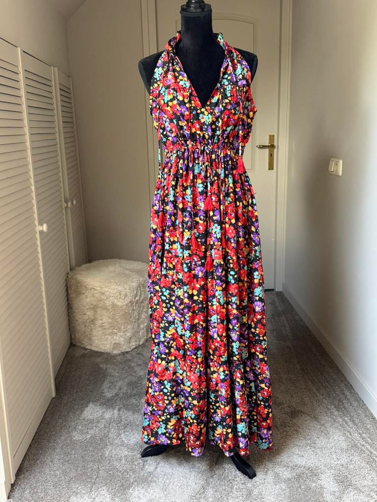 Maxi jurk van Gold & Silver haltermodel maat T2= t/m 42, Kleding | Dames, Jurken, Verzenden, Maat 42/44 (L), Zo goed als nieuw
